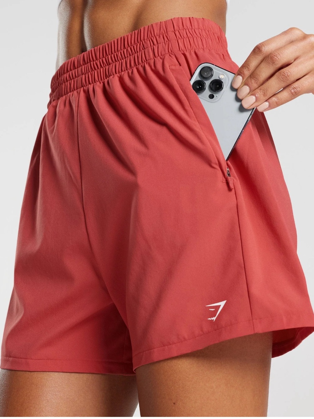 Gymshark Women’s Woven Pocket Shorts — Sundried Red
